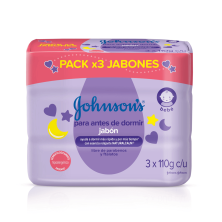 Johnsons Jabón baby Antes de dormir Paquete 3 Barras X 110 Gramos c/u