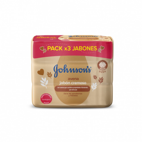 Johnsons Jabón Baby Avena Paquete 3 Barras X 110 Gramos C/U