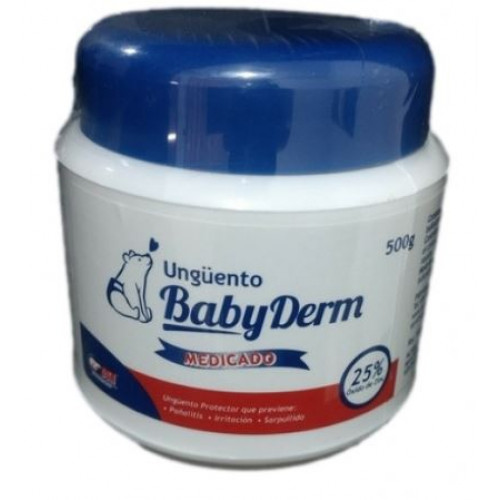 Baby Derm Ungüento Medicado 25% Oxido de zinc Pote X 500 Gramos 