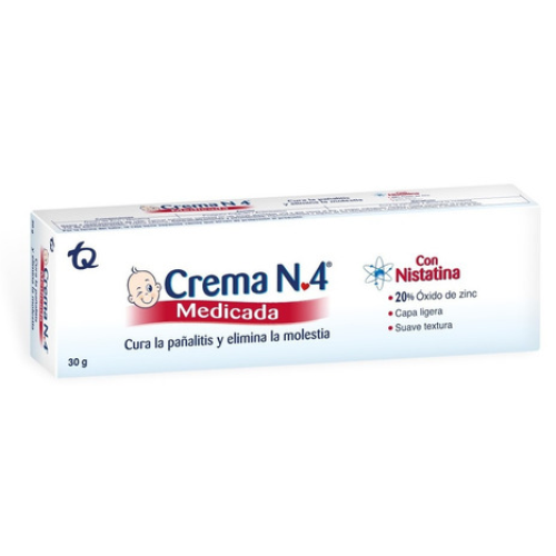 Crema Numero 4 Medicada 20% oxido de zinc Tubo X 30 Gramos 