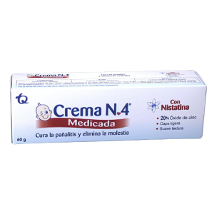 Crema Numero 4 Medicada 20% oxido de zinc Tubo X 60 Gramos 