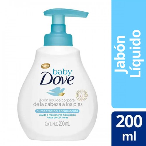 Baby Dove Jabón líquido de la cabeza a los pies Humectación enriquecida Frasco X 200 Ml 