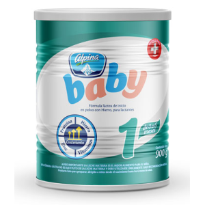 Alpina Baby Alimento lácteo en polvo con hierro para lactantes Etapa 1 Lata X 900 Gramos 