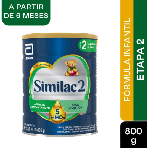 Similac Etapa 2 A partir de los 6 Meses Formula infantil de continuación Lata X 800 Gramos 