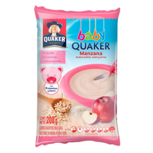 Baby quaker Manzana (avena entera, maíz y arroz) Bolsa X 200 Gramos 