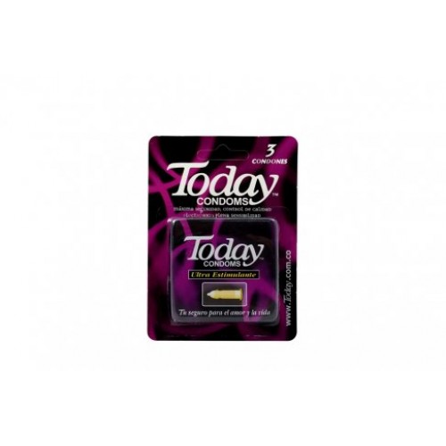 Today Condoms Extra Estimulante Caja X 3 Unidades 
