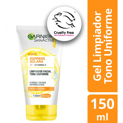 Garnier Skin Active Express Aclara Limpiador Facial Antioleosidad Tubo X 150 Ml 