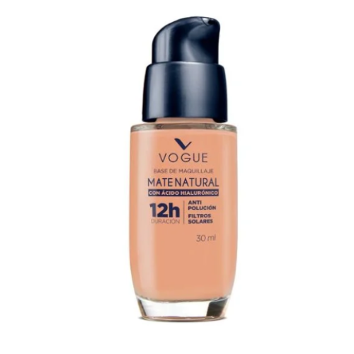 Vogue Base Valvula Mate Natural con Ácido hialurónico Frasco X 30 ML (colores surtidos)