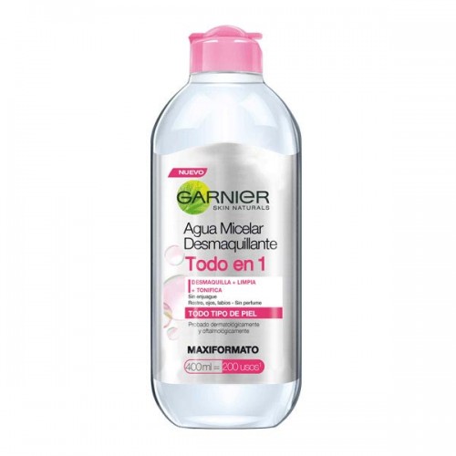 Garnier Skin naturals Agua Micelar Desmaquillante Todo en 1 Frasco X 400 Ml 