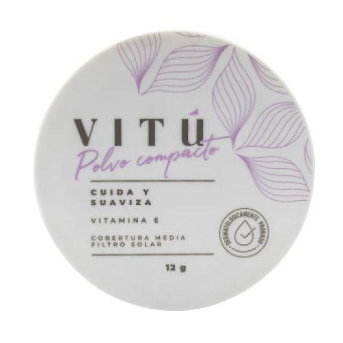 Vitu Polvo compacto Cuida y suaviza con trigo cobertura media X 12 Gr (tonos surtidos)