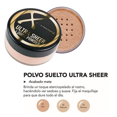 Polvo Max Factor Suelto Ultra Sheer Tono Fair Caja X 25 Gramos 