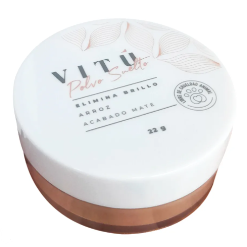 Vitu polvo suelto arroz elimina brillo Pote X 22 Gramos 