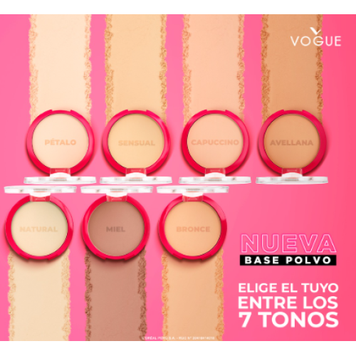 Vogue resist base polvo alta cobertura resistente al agua Caja X 9 Gramos 