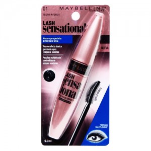 Maybelline Pestañina Lash sensational a prueba de agua Negro Tubo X 9.0 Ml 
