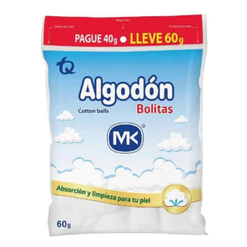 algodon mk pomos x 40 + gratis 20 grs algodon mk pomos x 40 + gratis 20 grs