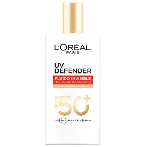 Loreal uv defender fluido con color tono claro fps 50+ Frasco X 40 gr