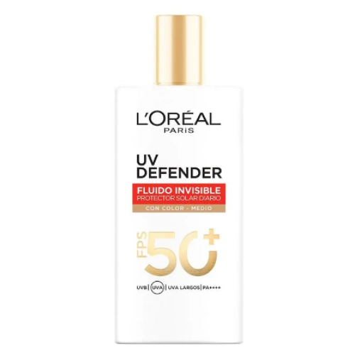 Loreal uv defender fluido con color tono medio fps 50+ Frasco X 40 gr