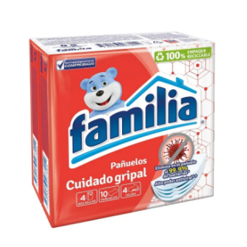 Pañuelos Familia Cuidado Gripal Paquete X 4 Unidades  