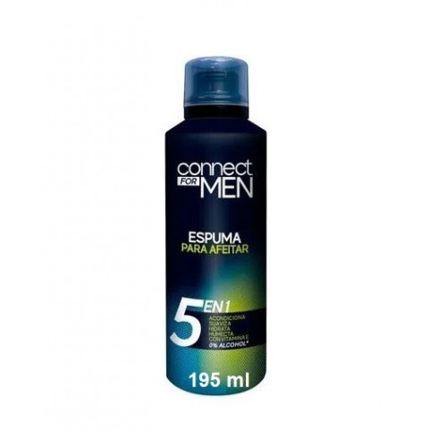 Connect For Men Espuma para Afeitar 5 en 1 Lata X 195 ML 