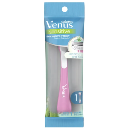 Gillette Venus sensitive 3 Hojas con aloe vera Paquete X 1 Unidad 