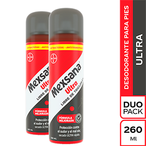Mexsana Ultra Desodorante en Spray para pies Dúo Lata  X 260 Ml 