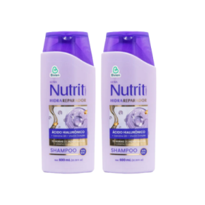 Nutrit Hidra reparador ácido hialurónico Shampoo 2 Frascos X 600 Ml 