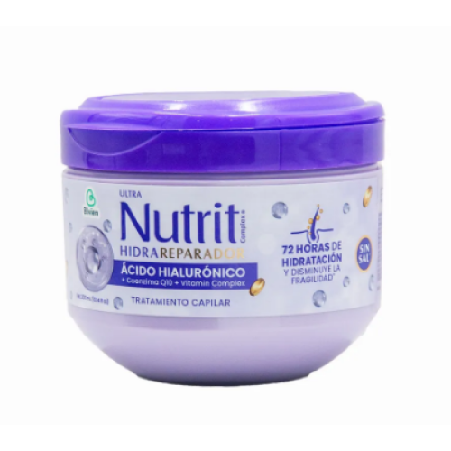 Nutrit Hidra reparador ácido hialurónico Tratamiento capilar Pote X 300 Ml 