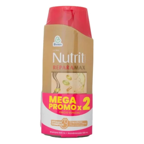 nutrit oferta shampoo repara-max 600 ml + acondicionador 550 ml