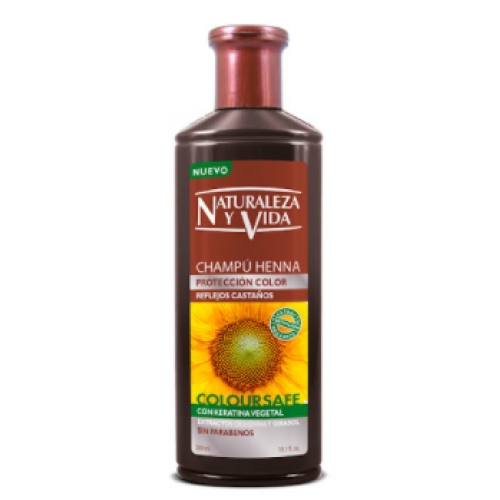 Champú Henna Naturaleza y vida Reflejos castaños Frasco X 300 Ml 