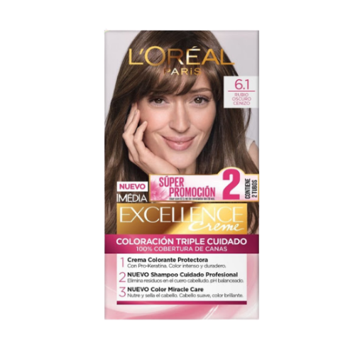 excellence kit # 6.1 rubio oscuro cenizo