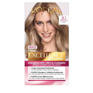 excelence kit # 8.1 rubio claro cenizo
