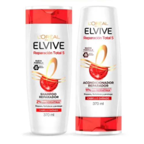 Elvive Shampoo + Acondicionador Reparador total 5 X 370 Mililitros