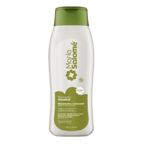 María Salomé Shampoo Keratin2 Reparación y Anticaída Frasco X 400 ML