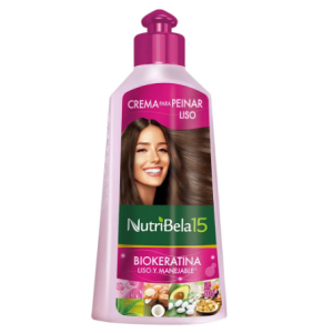 Crema para peinar Liso Nutribela15 Biokeratina Frasco x 300 ml 