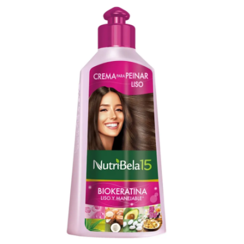 Crema para peinar Liso Nutribela15 Biokeratina Frasco x 300 ml 
