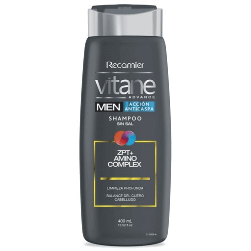 Vitane Advance Men acción anticaspa Shampoo sin sal Frasco X 400 Ml 