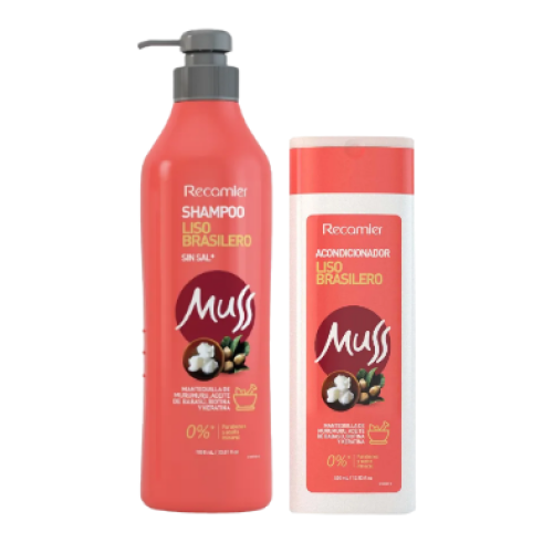 muss liso brasilero shampoo x 1000 ml + acondicionador x 400ml