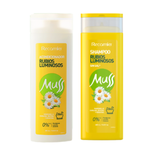 muss shampoo + acondicionador rubios x 400 ml