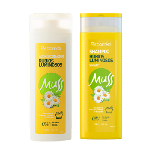 muss shampoo + acondicionador rubios x 400 ml
