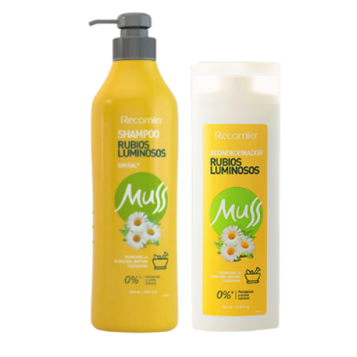 muss rubio luminoso shampoo x 1000 + acondicionador x 400 ml