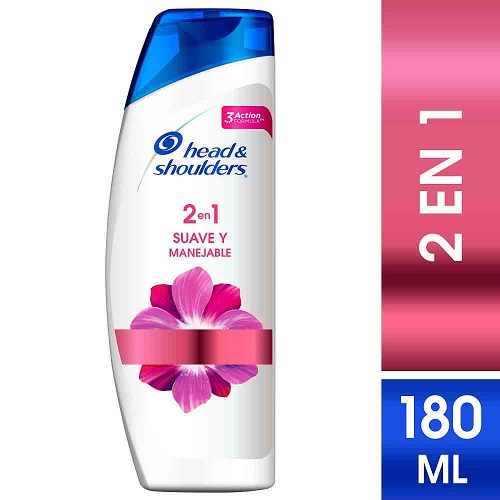 Head & Shoulders Shampoo 2 en 1 suave y manejable Frasco X 180 Ml 