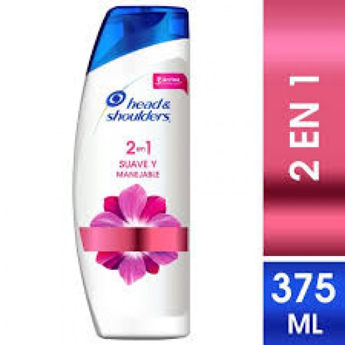 Head & Shoulders Shampoo 2 en 1 suave y manejable Frasco X 375 Ml 