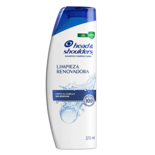 head & shoulders shampoo limpieza renovadora x 375 ml