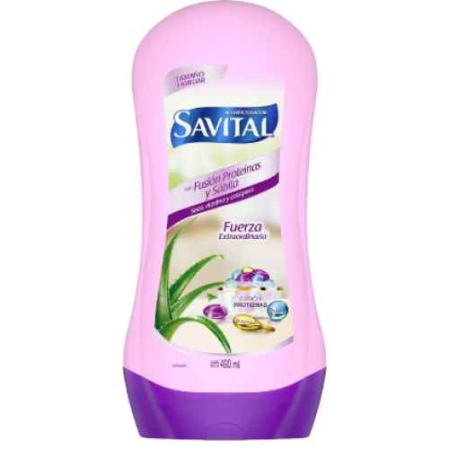 Savital acondicionador con fusión de proteínas y sabila Fuerza extraordinaria Frasco X 490 Ml 