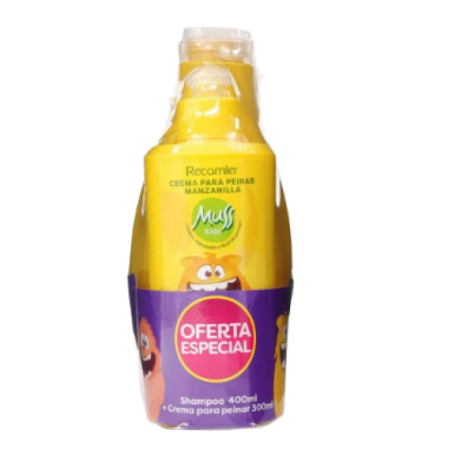 Muss kids shampoo manzanilla x 400 ml +crema para peinar x 300ml