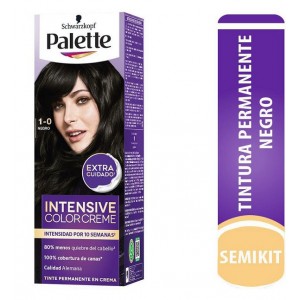 Palette Extra cuidado Tinte permanente en crema 1-0 Negro Kit X 1 Unidad 