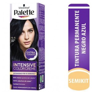 Palette Extra cuidado Tinte permanente en crema 1-1 Negro Azul Kit X 1 Unidad 