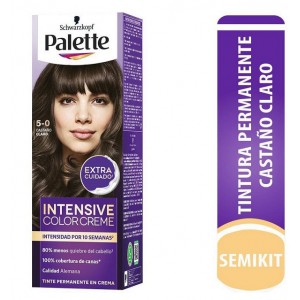 Palette Extra cuidado Tinte permanente en crema 5-0 Castaño Claro Kit X 1 Unidad 