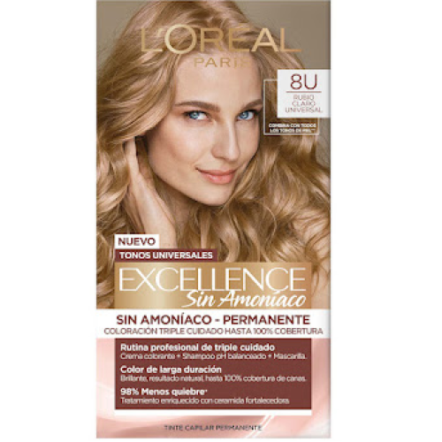 excellence sin amoníaco kit # 8u rubio claro universal