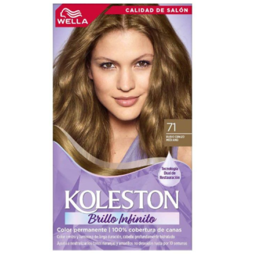 Koleston Brillo infinito Kit rubio cenizo mediano # 71 Caja x 1 Unidad